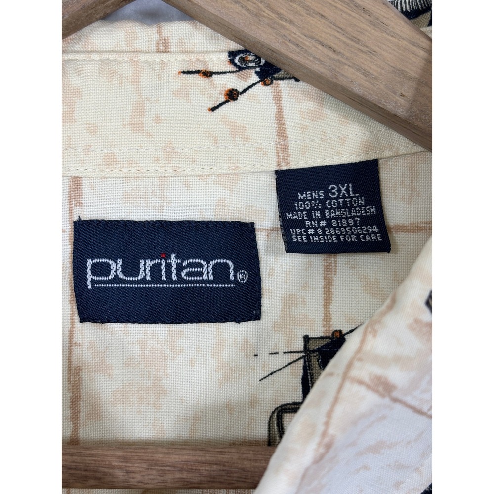 Puritan Vintage Truck Print‎ Shirt Mens 3XL Cotton Novelty Aloha Hawaiian - Picture 4 of 6
